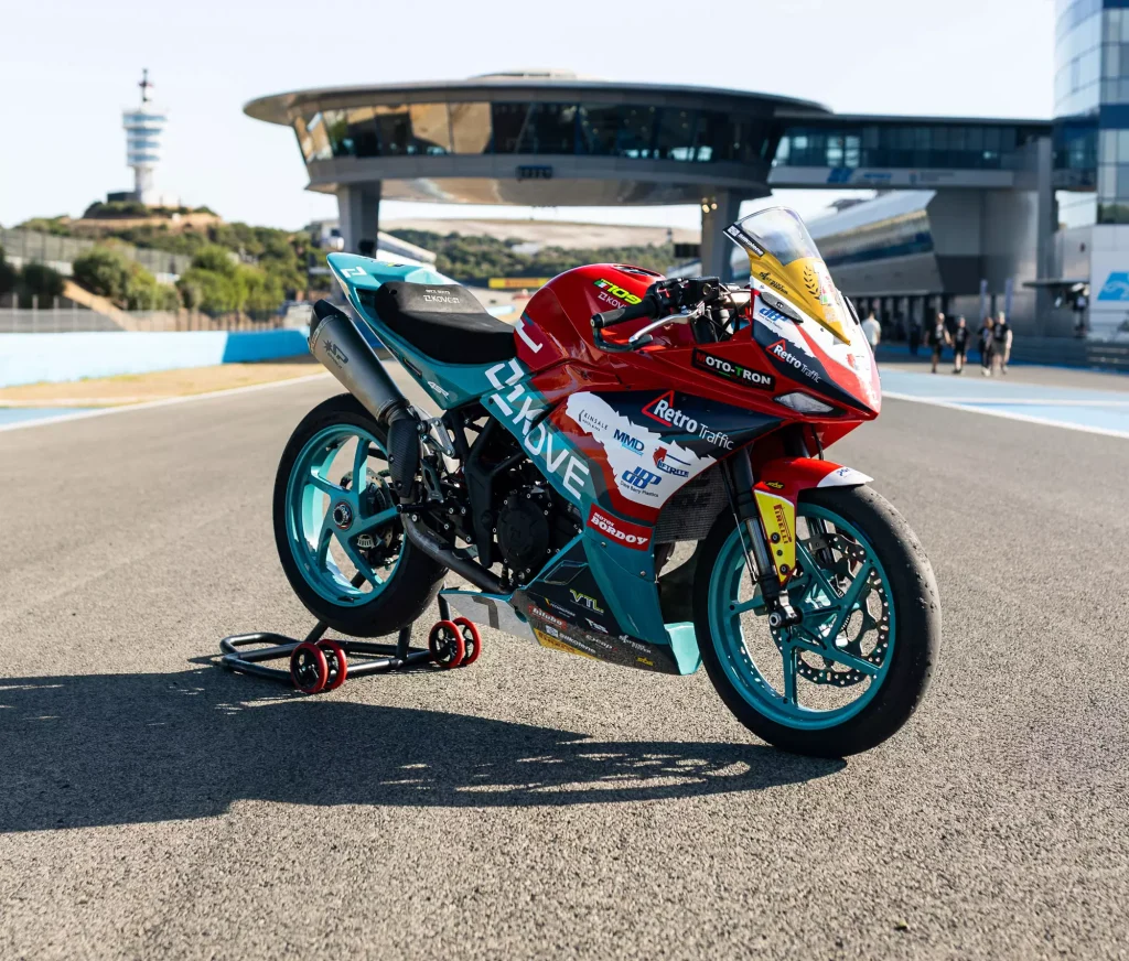 KOVE 450RR road racing motorcycle at the circuit