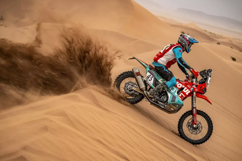 KOVE 450 Rally EX racing at Rallye du Maroc desert stage